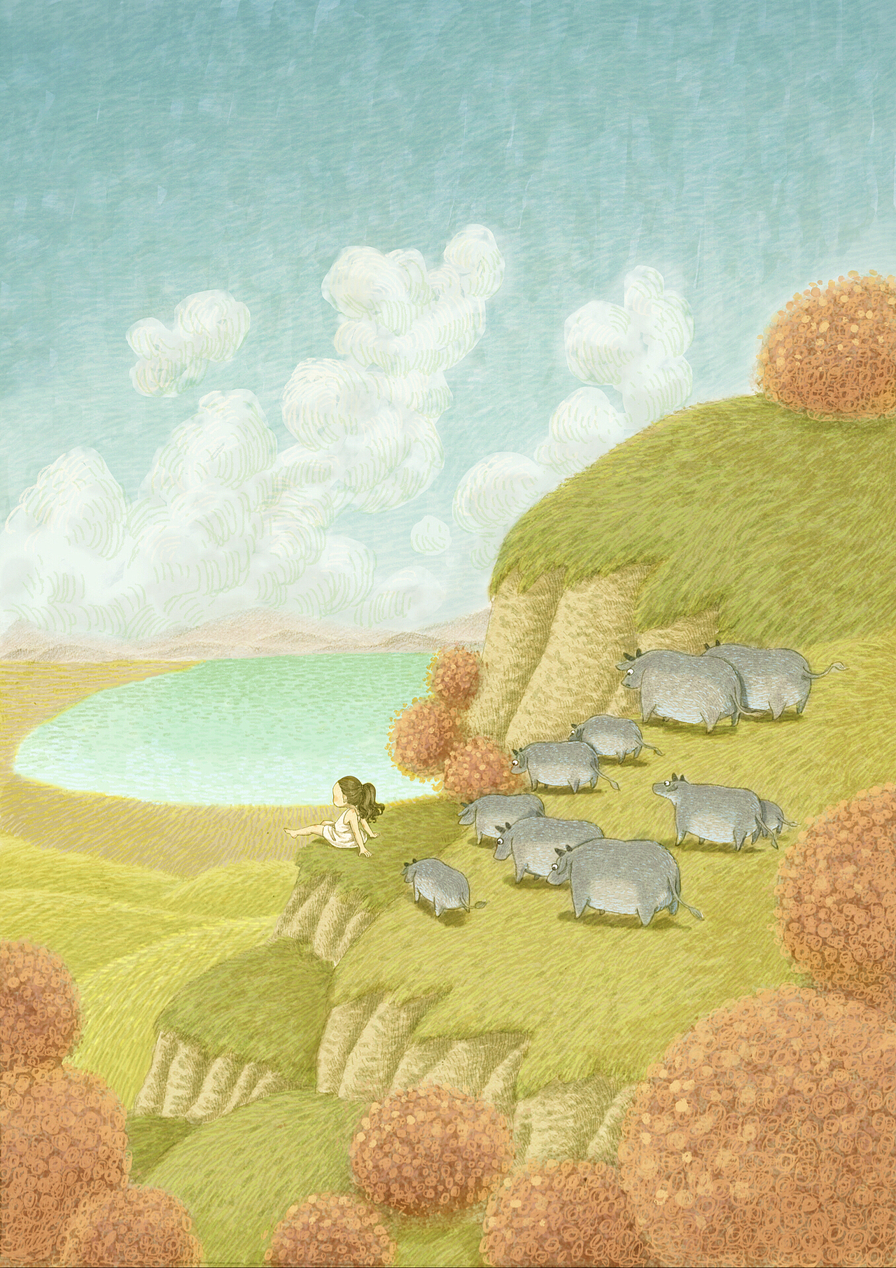 少女（图ZMTE0OTU4ODQ4） - 艺术插画 - 站酷设计师v月白v原创素材 - 站酷ZCOOL