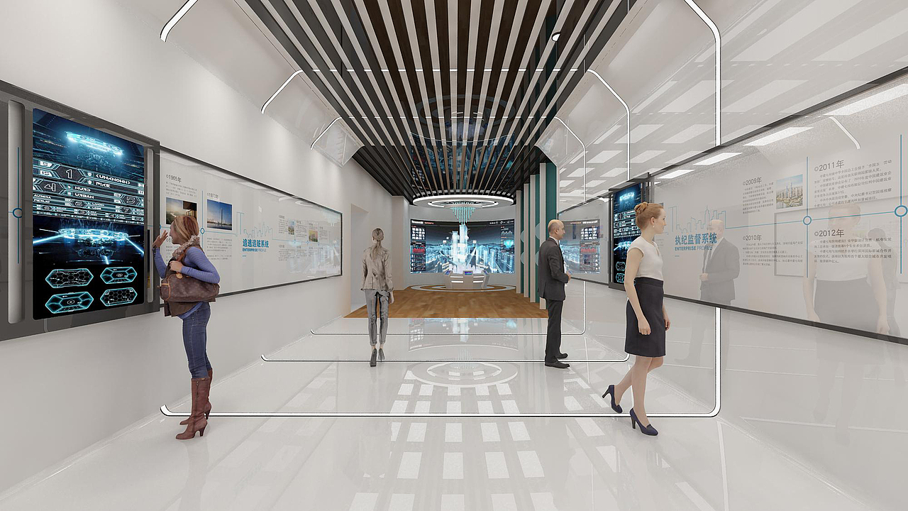 国家电网科技未来展厅3d效果图设计制作