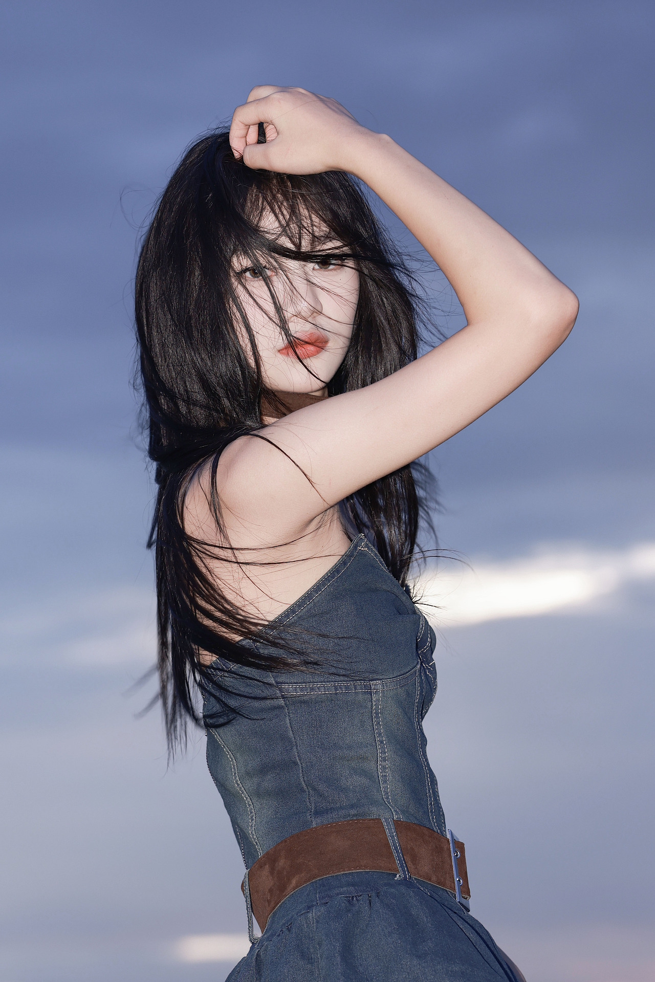 傍晚天台少女写真