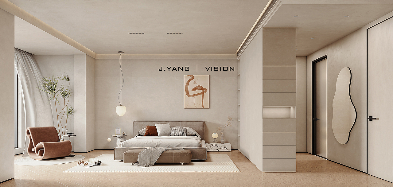 现代简约奶油色家装《诧寂风》（图ZMjgzMDIzNjky） - 家装设计 - 站酷设计师静静表现原创素材 - 站酷ZCOOL