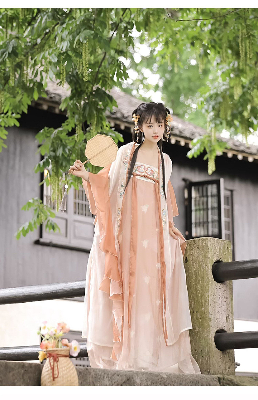 汉服设计|清新橘色齐胸汉元素「夏日百合」