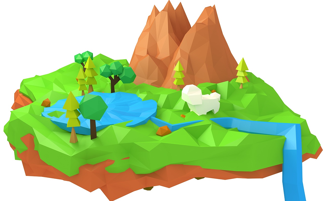 低多边形地形-玩玩c4d（图ZMTU4MzQ0NTky） - 场景 - 站酷设计师红配绿中原创素材 - 站酷ZCOOL