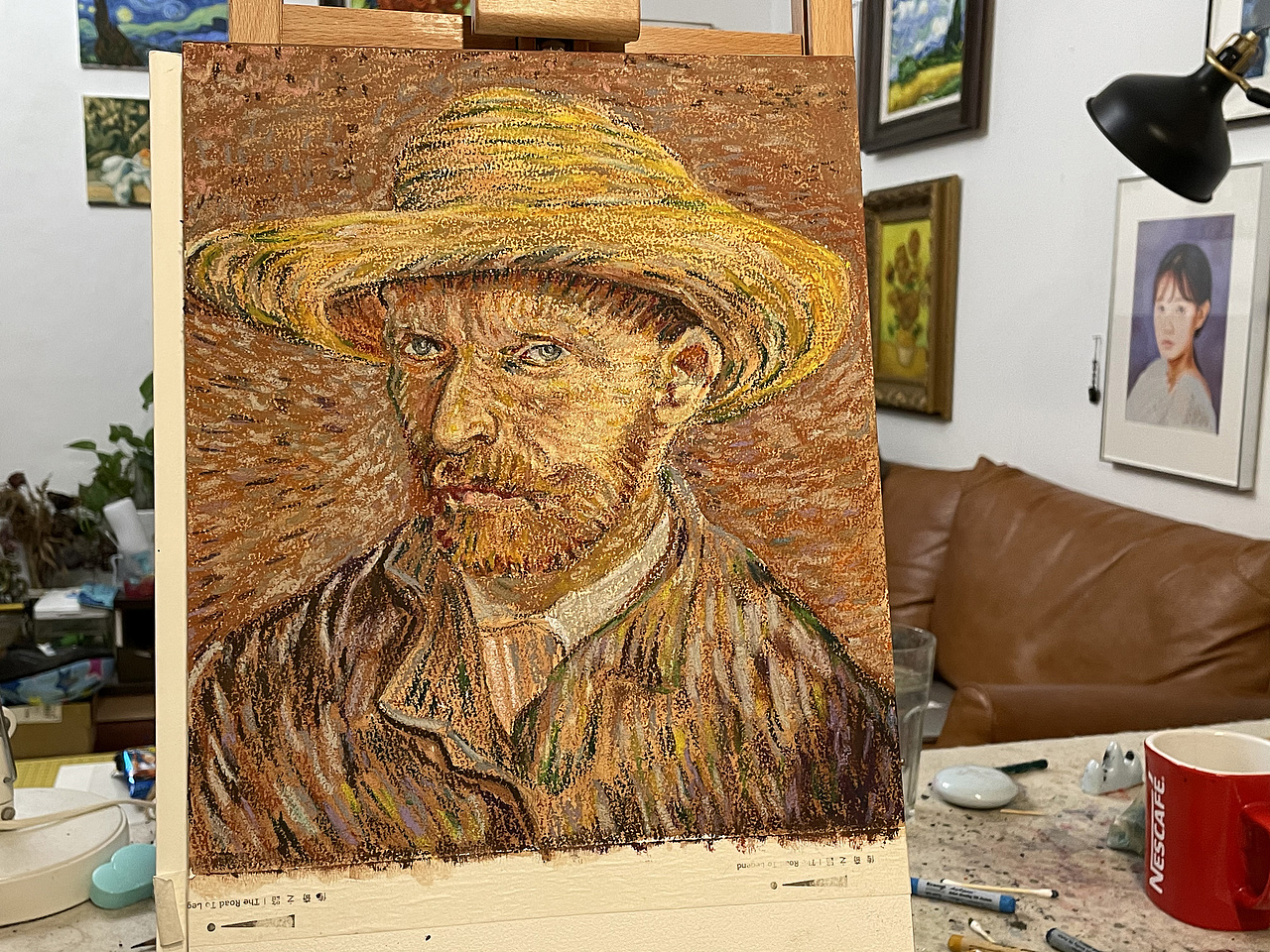 油畫(huà)棒臨摹梵高自畫(huà)像過(guò)程分享（圖ZMjM4NDg4NjM2） - 繪畫(huà) - 站酷設(shè)計(jì)師慕漁藝術(shù)原創(chuàng)素材 - 站酷ZCOOL