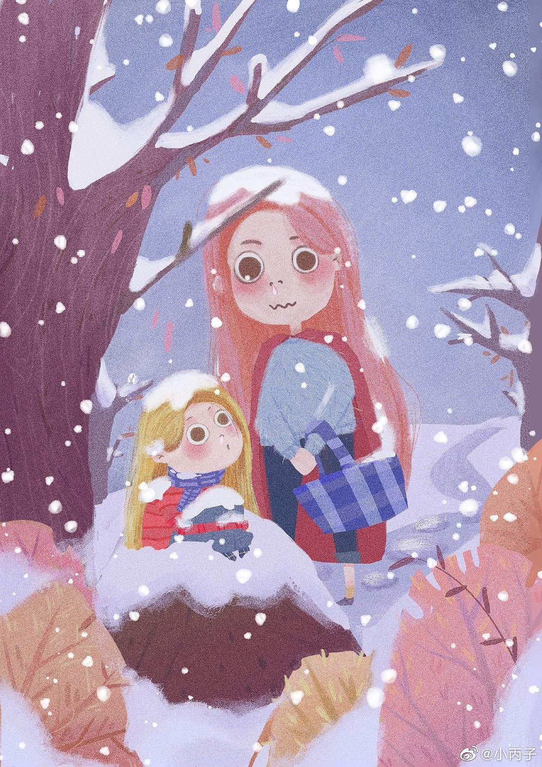 下雪天也一起来玩吧（图ZMjM0NTc5ODI4） - 儿童插画 - 站酷设计师嗷小饼原创素材 - 站酷ZCOOL