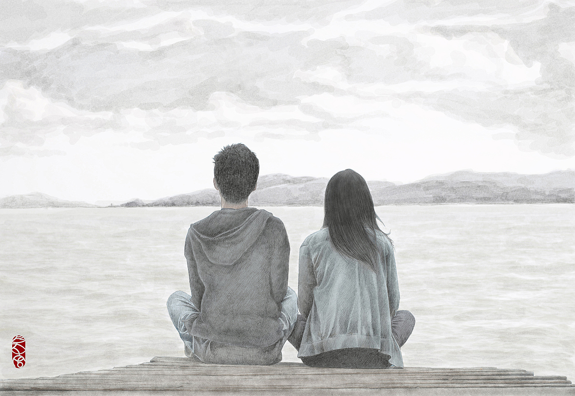 《从西山滇池边看过去》 br> br>西山是座睡美人 br>仰面望天 br>滇池