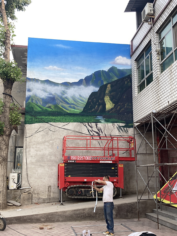河北风景墙绘步骤（图ZMzQxNDA3MzY4） - 其他 - 站酷设计师匠心彩绘刘海乐原创素材 - 站酷ZCOOL
