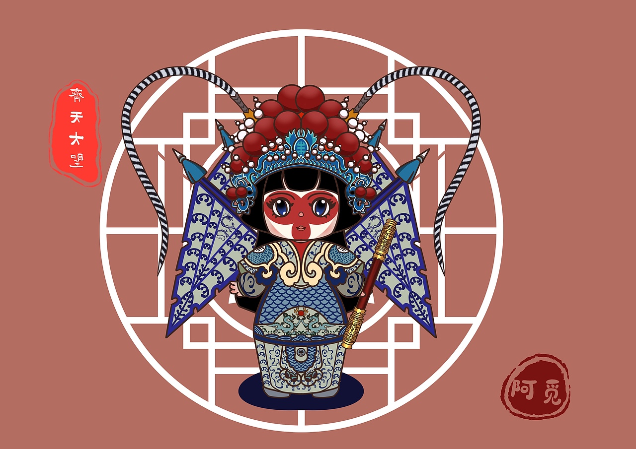 戏剧ip形象 京剧 国潮 脸谱_阿觅0509-站酷zcool