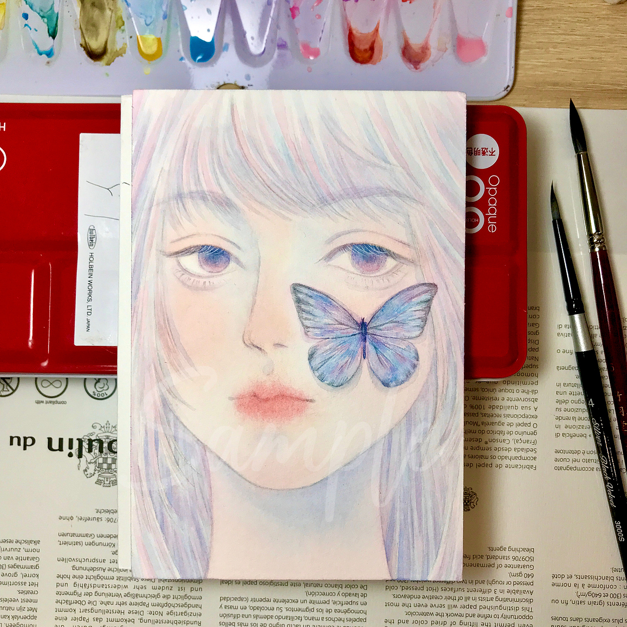 水彩蝴蝶少女合集