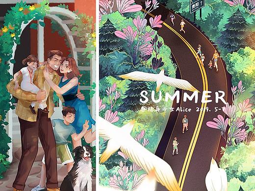 「融创24节气插画」夏日篇-小满 芒种 夏至 小暑