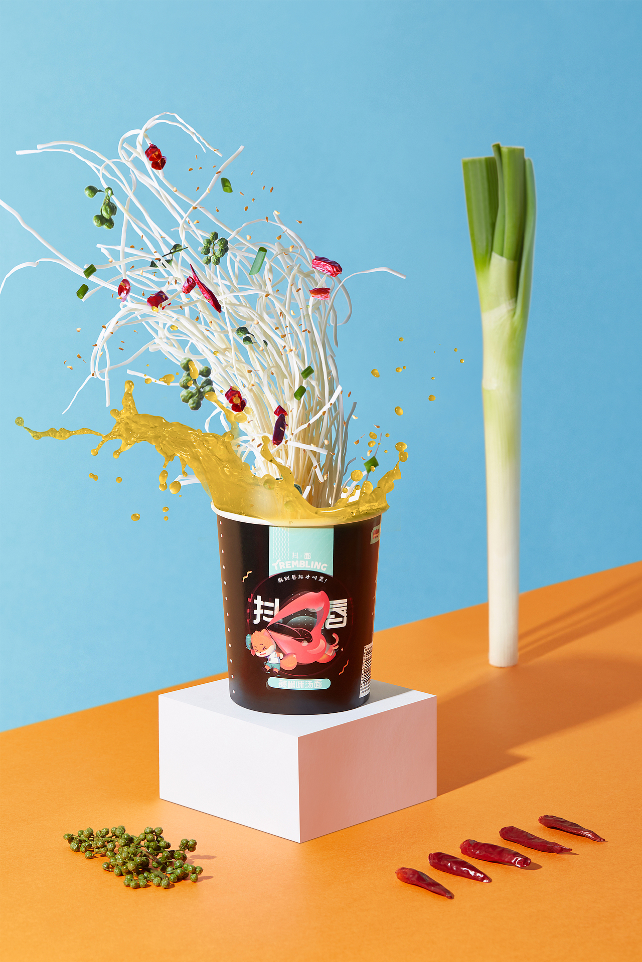 三只松鼠-“抖面”包装设计 藤椒味汤面/芥末芝士拌面