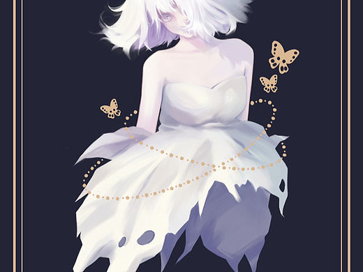 破碎少女插画