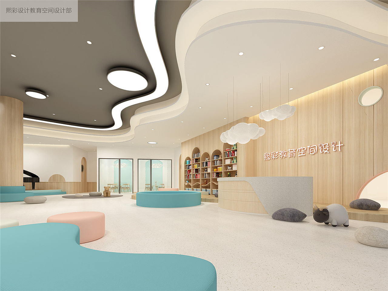 少儿培训学校装修设计|少儿英语培训机构装修设计（图ZMTg0Nzg2NjUy） - 家装设计 - 站酷设计师品牌设计Calvin原创素材 - 站酷ZCOOL