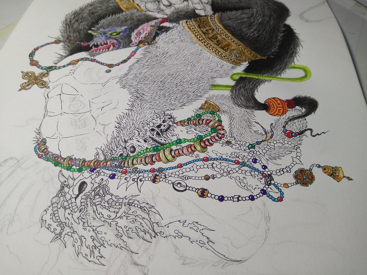 2018.03.15-山海经-南山经-招摇山神兽之“狌狌”（图ZMTA4MDk3NjY4） - 创作习作 - 站酷设计师毣余原创素材 - 站酷ZCOOL