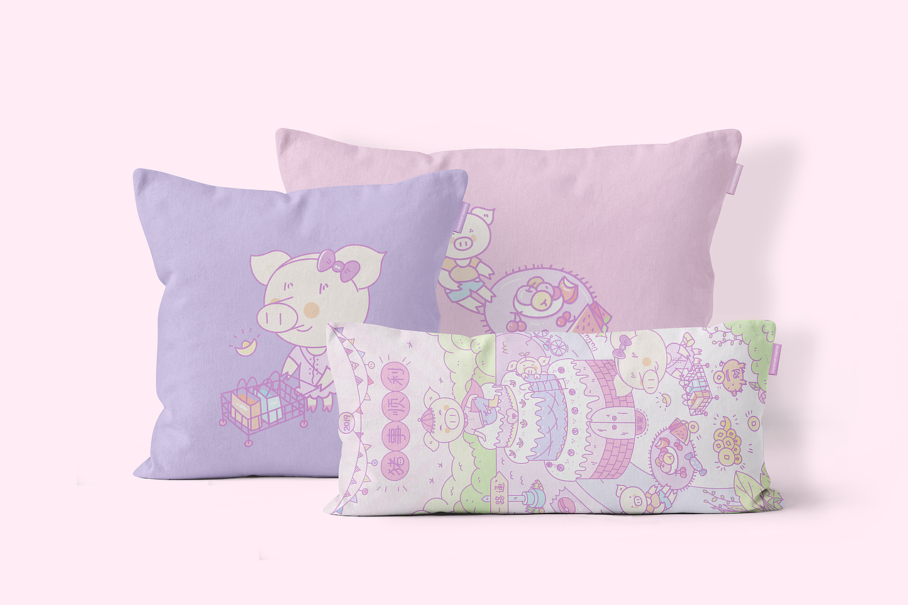 猪年祝福插画——猪事顺利（图ZMTQzMzIxMTcy） - 创作习作 - 站酷设计师溜溜鸭原创素材 - 站酷ZCOOL