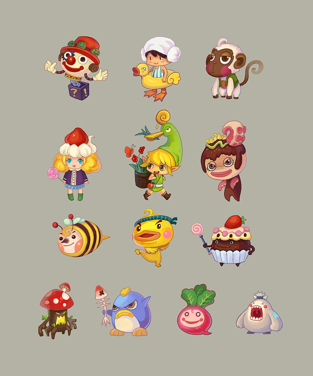 去年年初画的小Q版