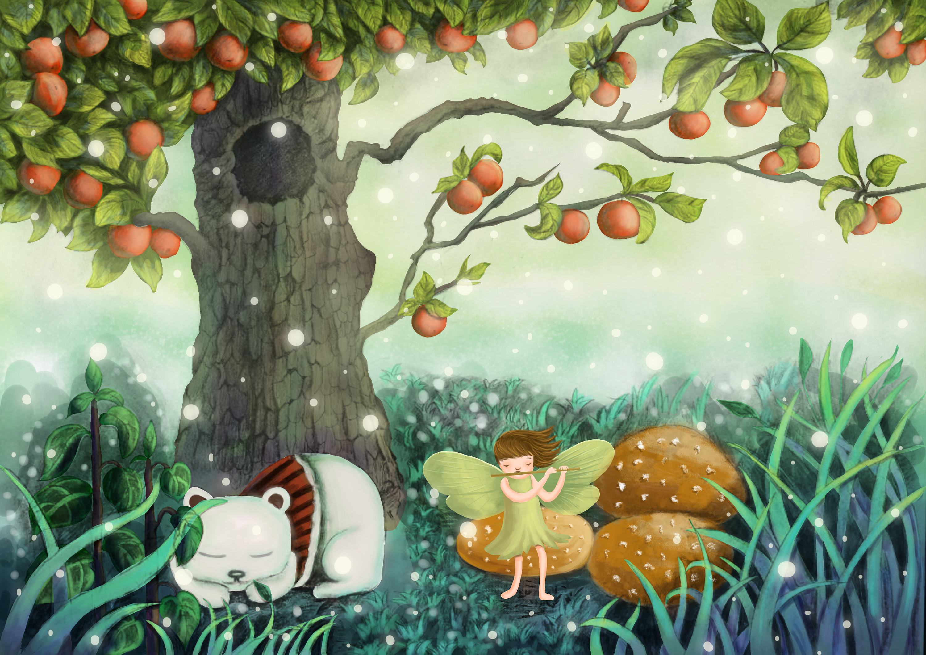 果树下的小精灵|插画|儿童插画|14铅笔 - 原创作品 - 站酷 (zcool)