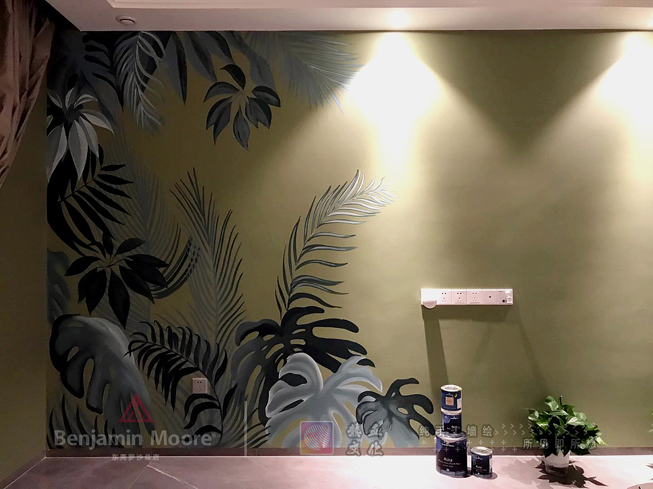 君汇半岛背景墙 墙绘壁画