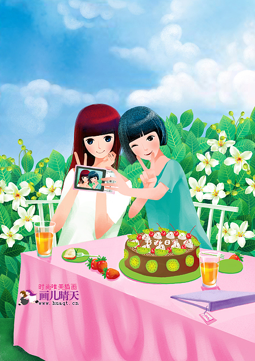 画儿晴天唯美插画-N多插图庆圣诞,迎元旦