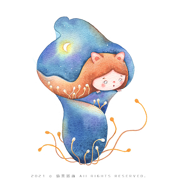 精靈女孩與花兒系列原創(chuàng)水彩插畫（圖ZMjY2NDAxNjA4） - 商業(yè)插畫 - 站酷設(shè)計師茹果插畫原創(chuàng)素材 - 站酷ZCOOL