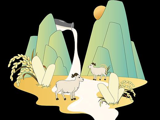 羊奶米饼插画