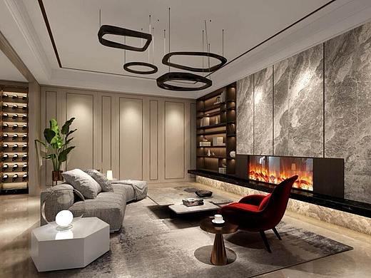 亚星观邸220平现代轻奢风格别墅装修效果图欣赏