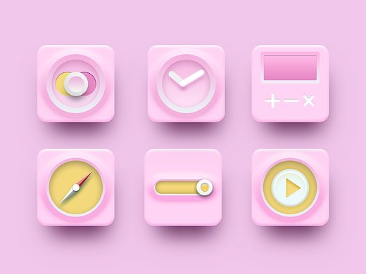 一组轻拟物图标