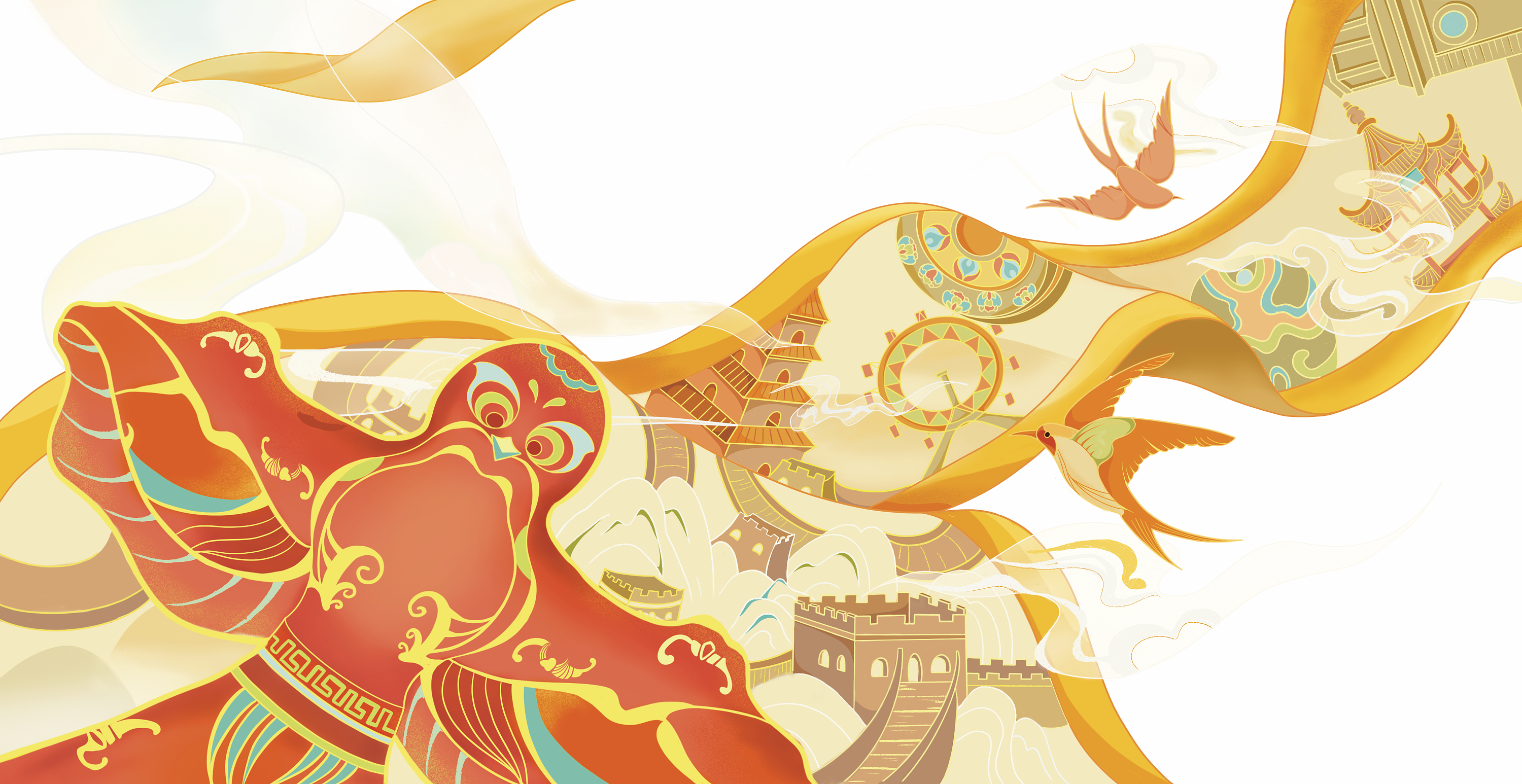 周年庆国风插画