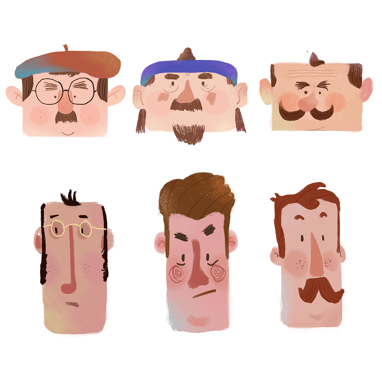 扁平头像（图ZMjk0MzkwNjYw） - 艺术插画 - 站酷设计师画画的梨夏原创素材 - 站酷ZCOOL