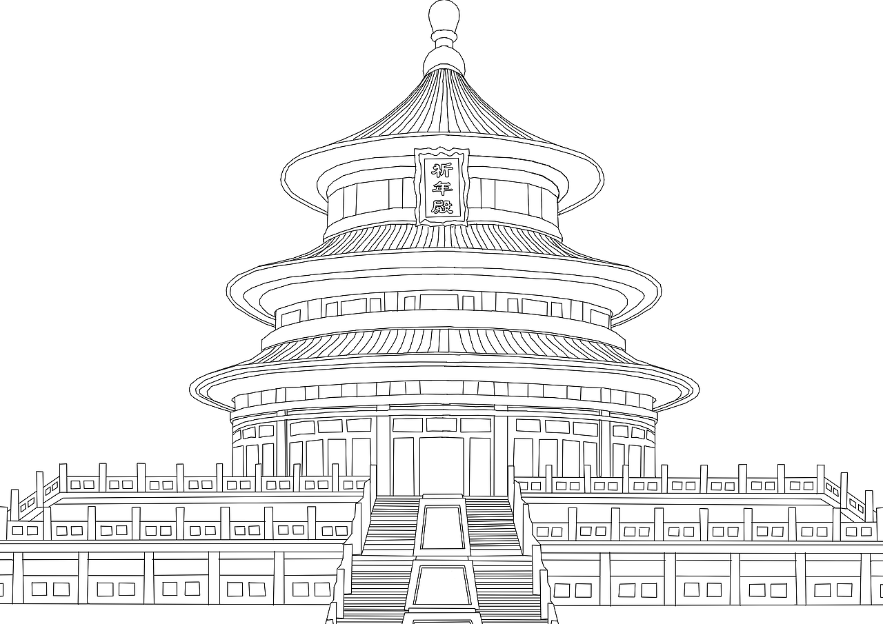 世界名胜古迹线稿