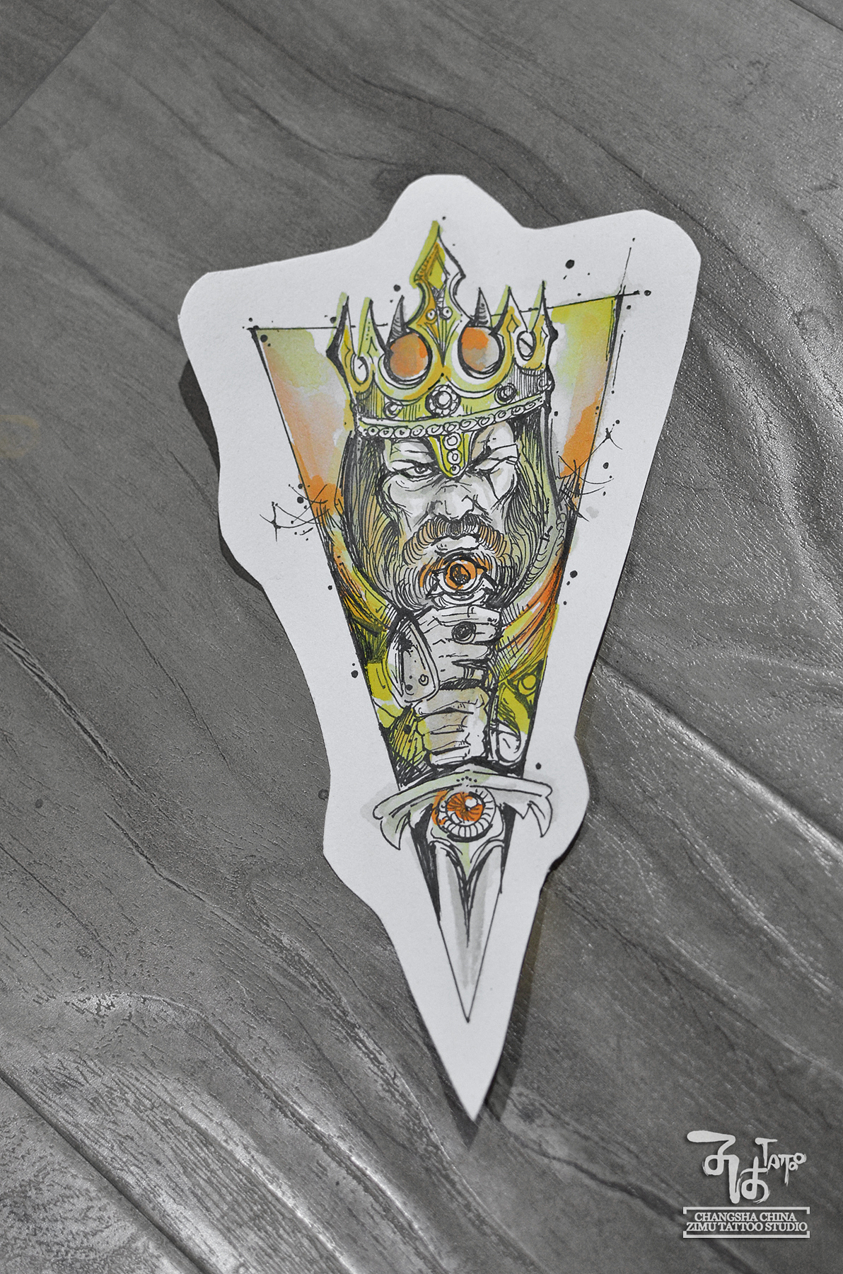 长沙子沐刺青纹身工作室一些近期手稿欧美风杂乱