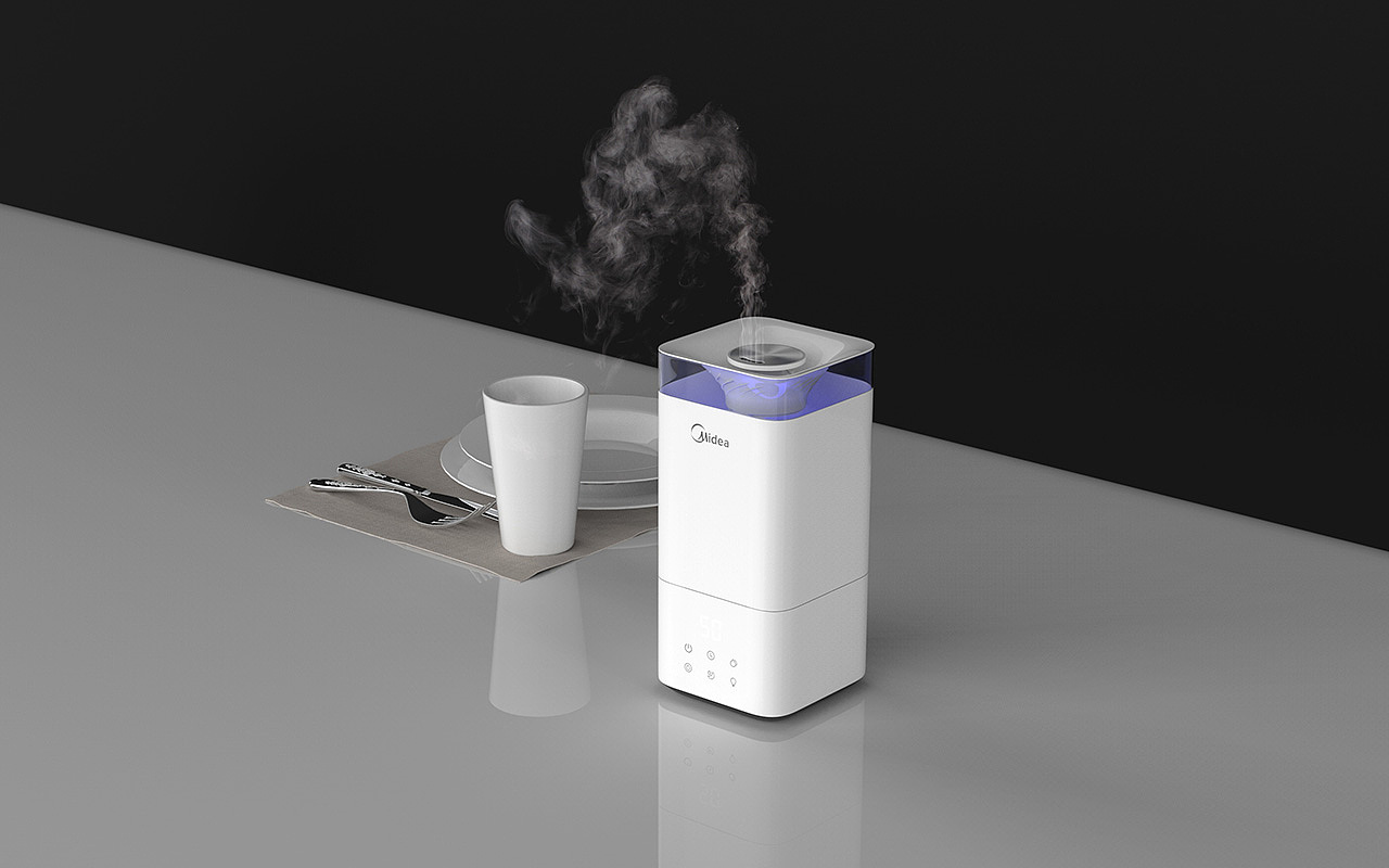 美的 加湿器 建模 渲染 C4D 海报 主图 场景（图ZMTkyNTkyODQw） - 产品 - 站酷设计师大汤包子原创素材 - 站酷ZCOOL