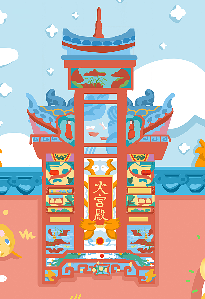 长沙建筑系列文创火宫殿