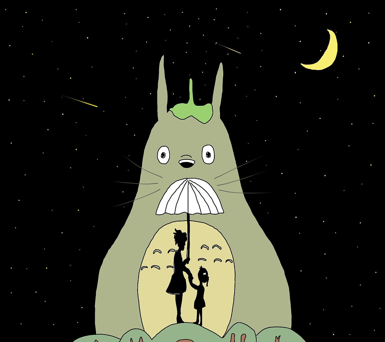 一起来看流星雨吧（图ZMTc0NDM4MjU2） - 艺术插画 - 站酷设计师努力养家的张原创素材 - 站酷ZCOOL