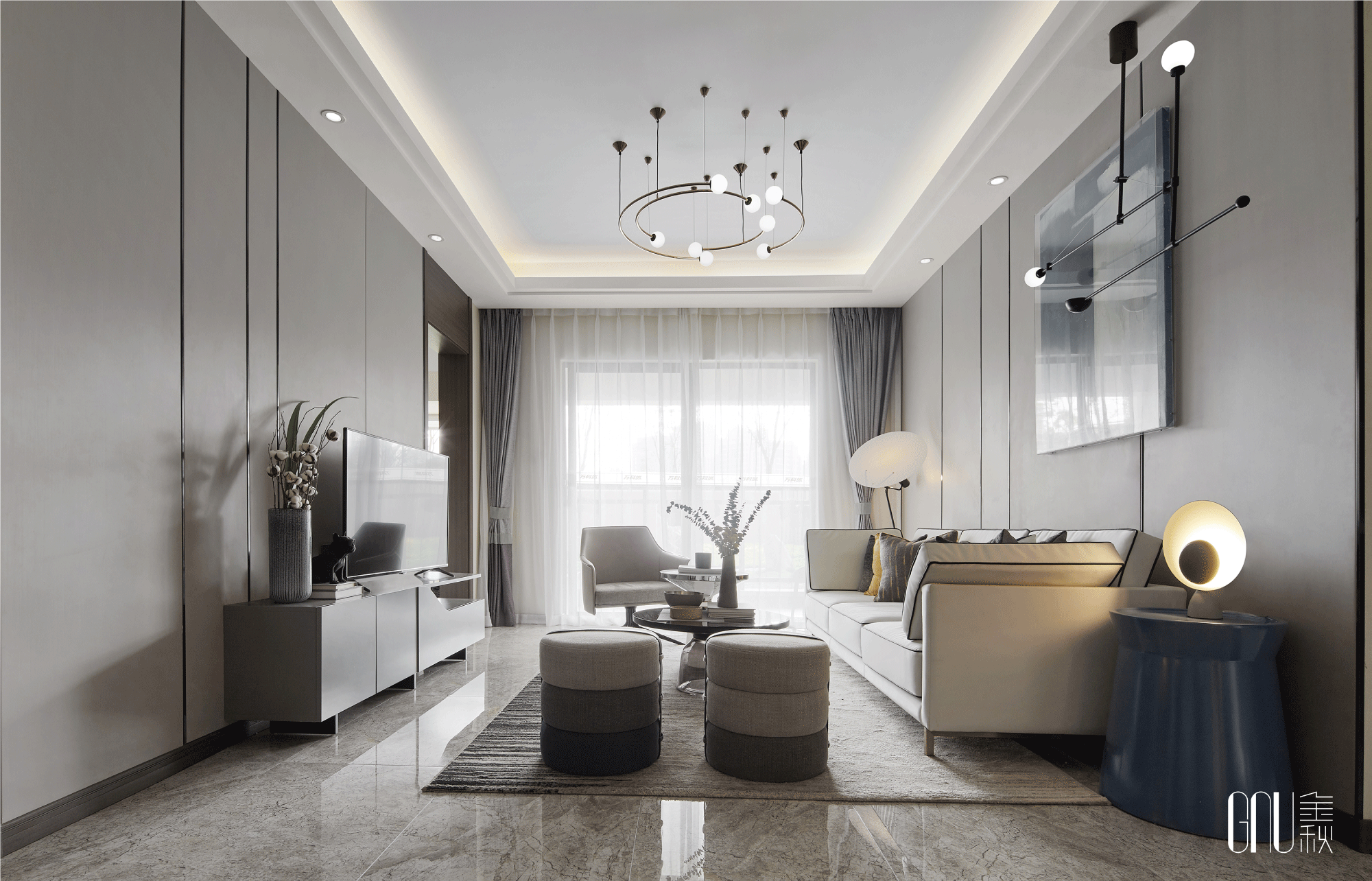 GNU设计 | 昆明万科城Ⅱ：入时牛仔蓝为摩登家居上色（图ZMTc2MjUwNTQw） - 家装设计 - 站酷设计师GNU金秋设计原创素材 - 站酷ZCOOL