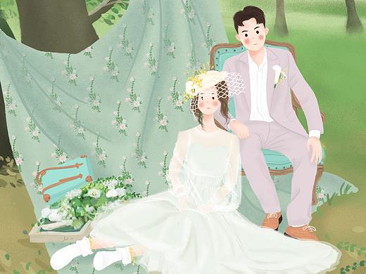 婚礼插画设计