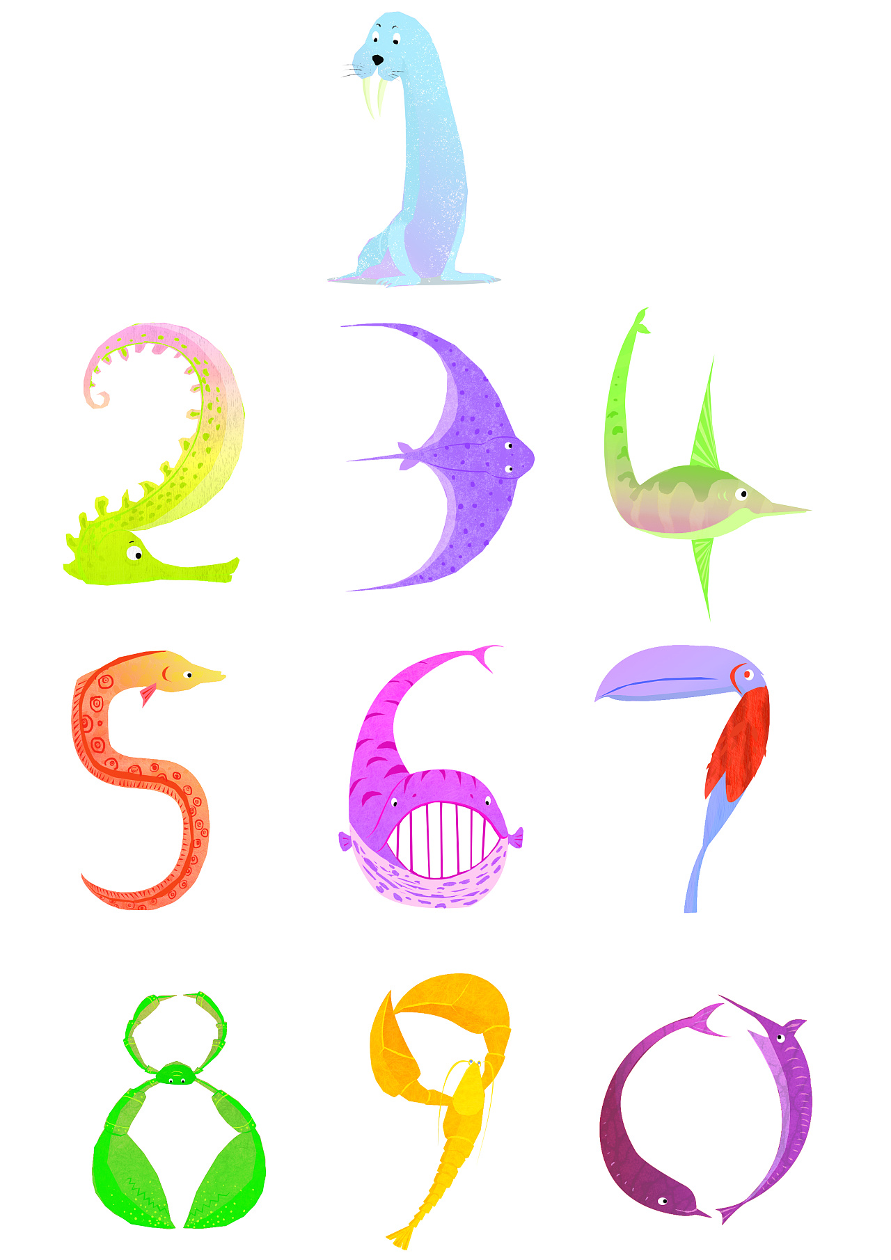 数字5动物字体创意_觉唯设计