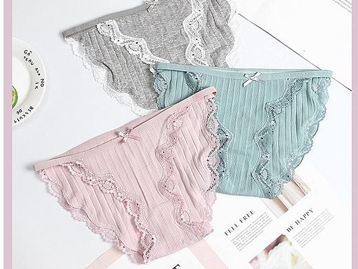 服装女士内裤蕾丝棉质内裤详情页