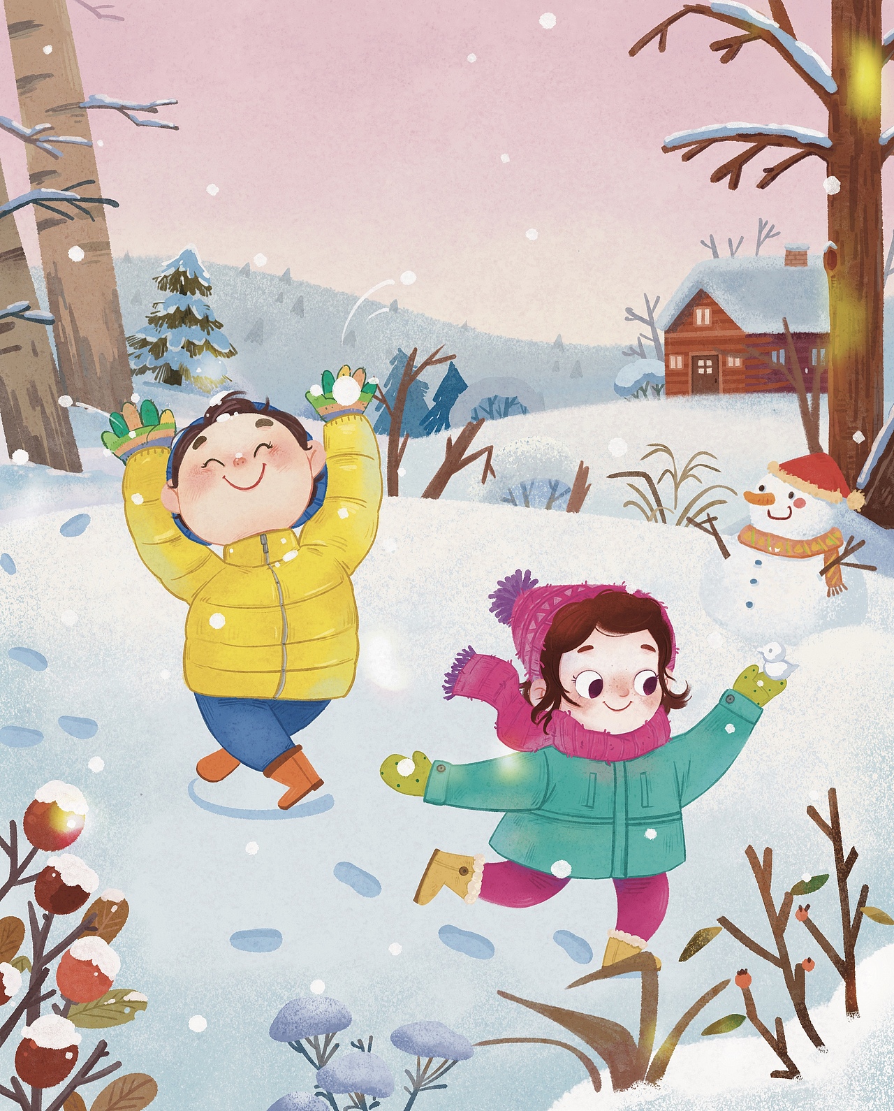 插画封面分享|下雪啦!
