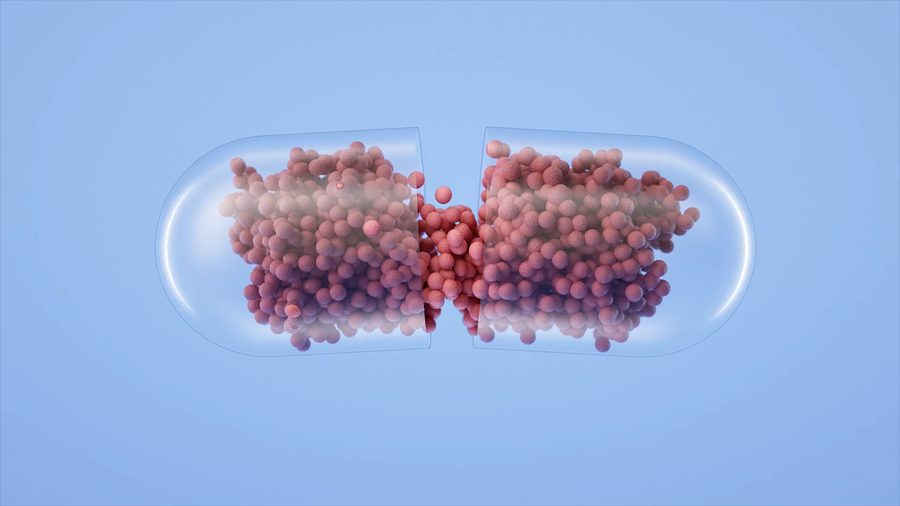 药物三维动画肠道器官三维