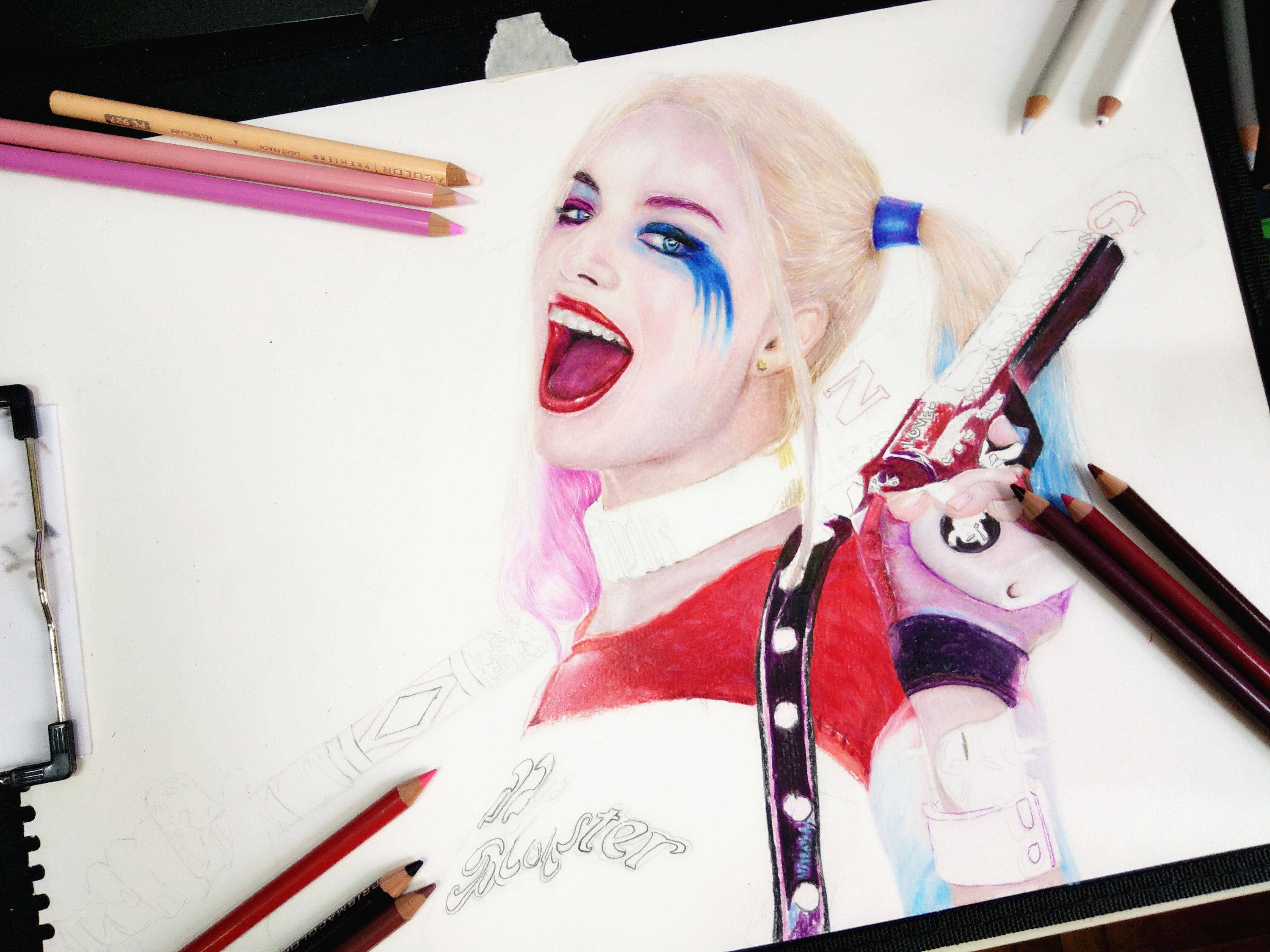 彩铅-自杀小队 小丑女|纯艺术|绘画|dream_in - 原创作品 - 站酷
