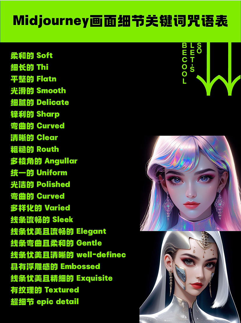 Midjourney 保姆级咒语关键词大全/万能关键词公式（图ZMzYzNTc2ODgw） - AI作品 - 站酷设计师木然公子原创素材 - 站酷ZCOOL
