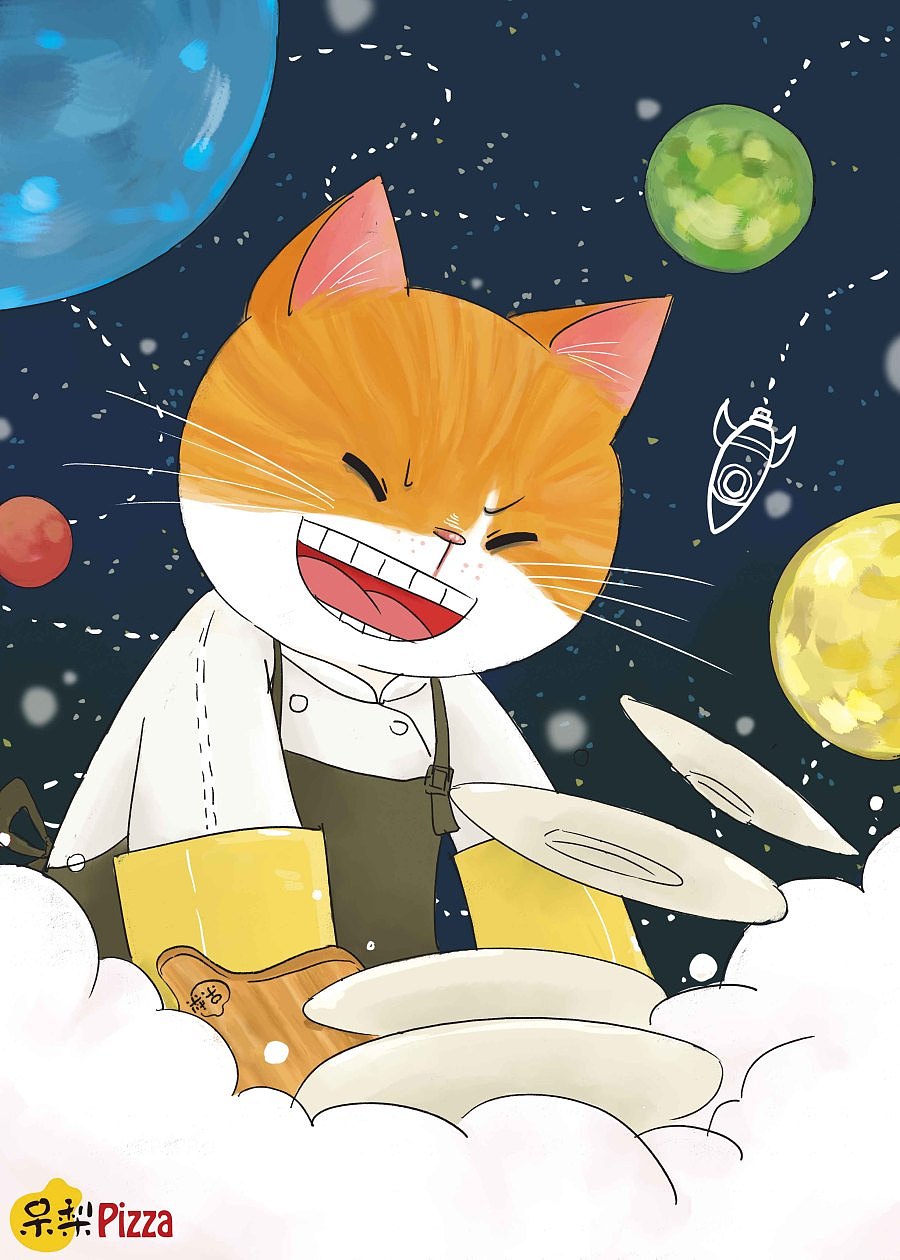 呆梨披萨的三只猫大爷（图ZNDc0MTM0NDA=） - 商业插画 - 站酷设计师梁阿闻原创素材 - 站酷ZCOOL
