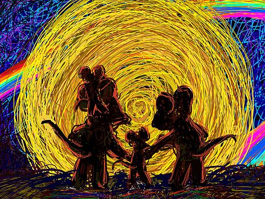 团圆鼠线圈画（个人主页-ZNDEyNjkyMjQ=） - 创作习作 - 站酷设计师猿啼重山原创素材 - 站酷ZCOOL