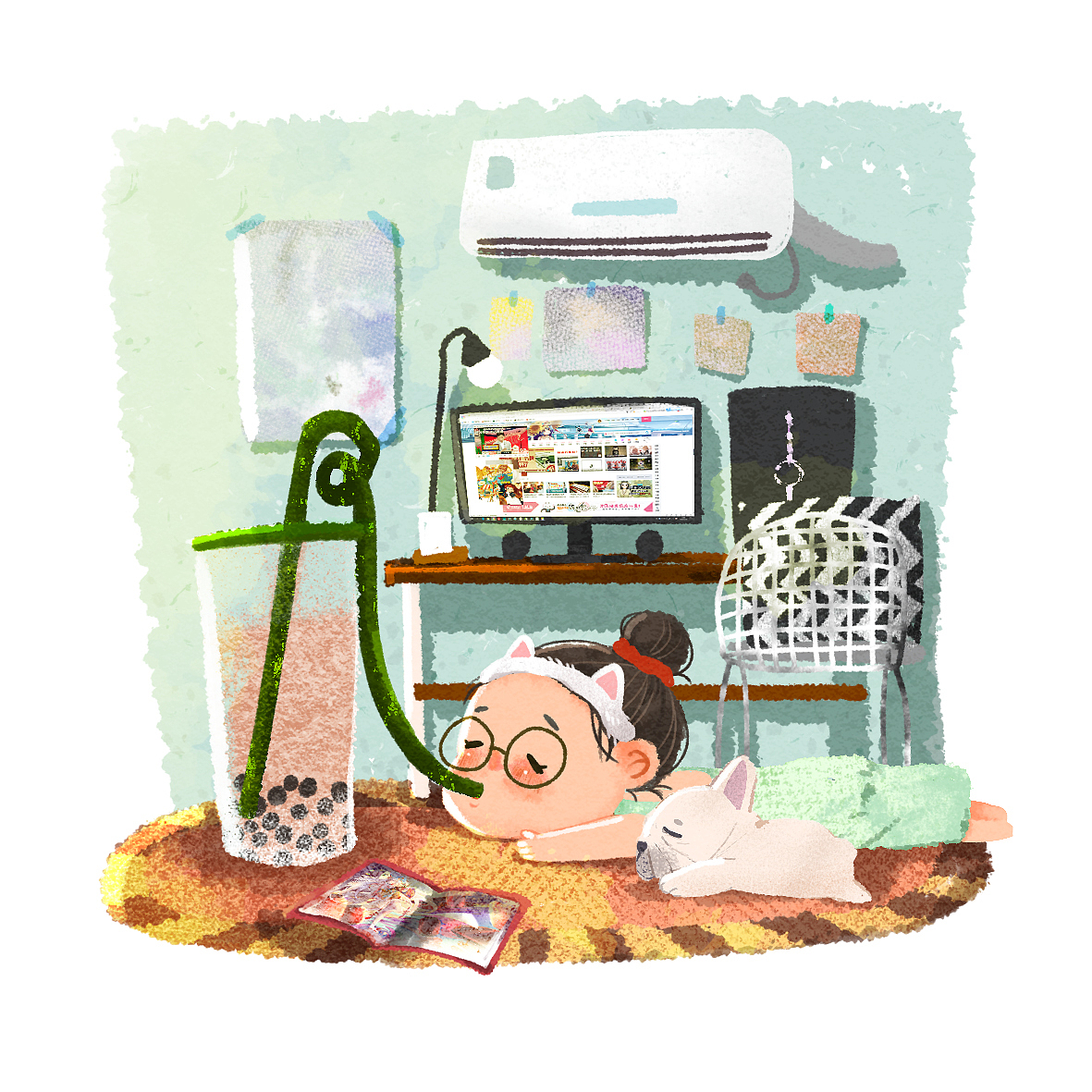 理想肥宅夏日周日（图ZMTY5MTk5Mzk2） - 创作习作 - 站酷设计师陌渣特_原创素材 - 站酷ZCOOL