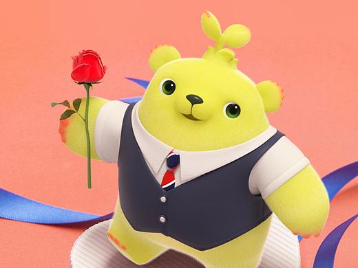 【高清壁纸】萌芽熊情侣系列