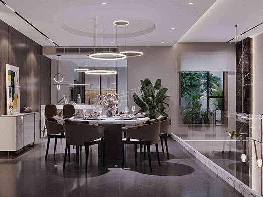 融创国博城联排别墅装修|现代时尚风格设计-天古装饰