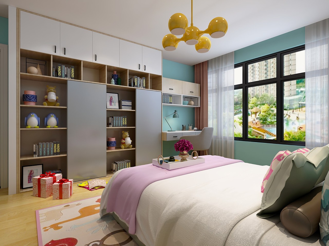 儿童卧室和书房。|空间|室内设计|绿屋 - 原创作品 - 站酷 (ZCOOL)