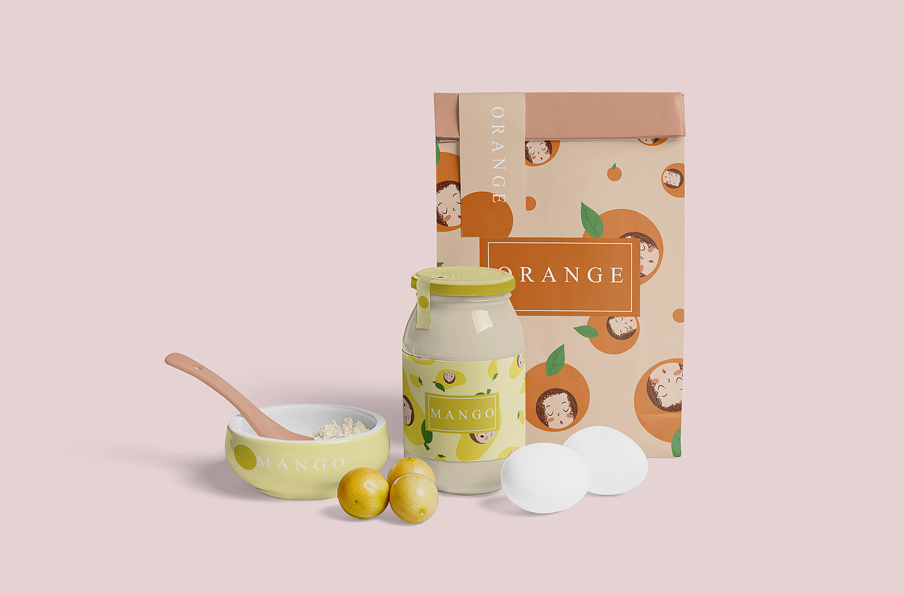 一组可爱的包装