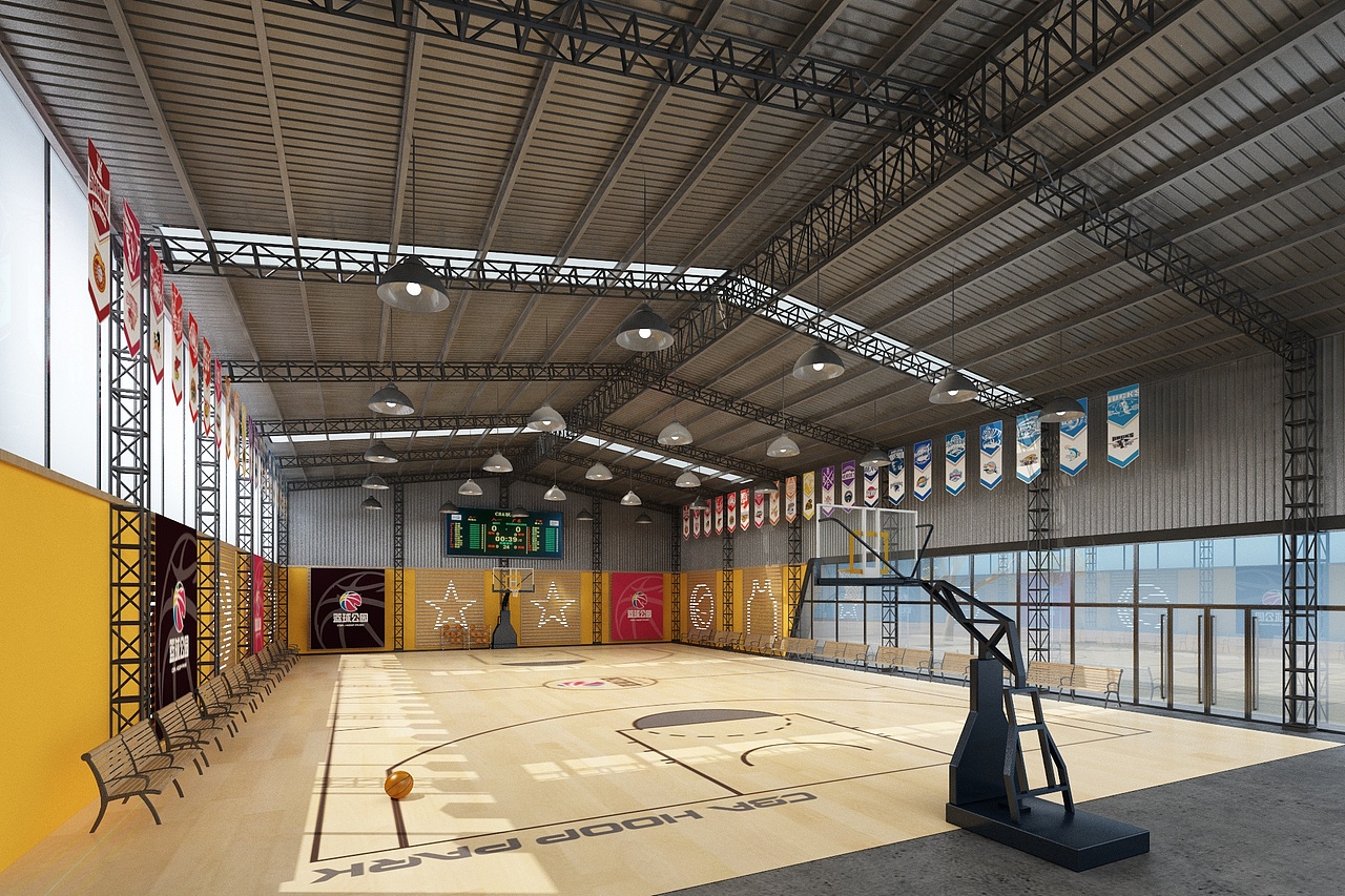 篮球公园3d渲染设计