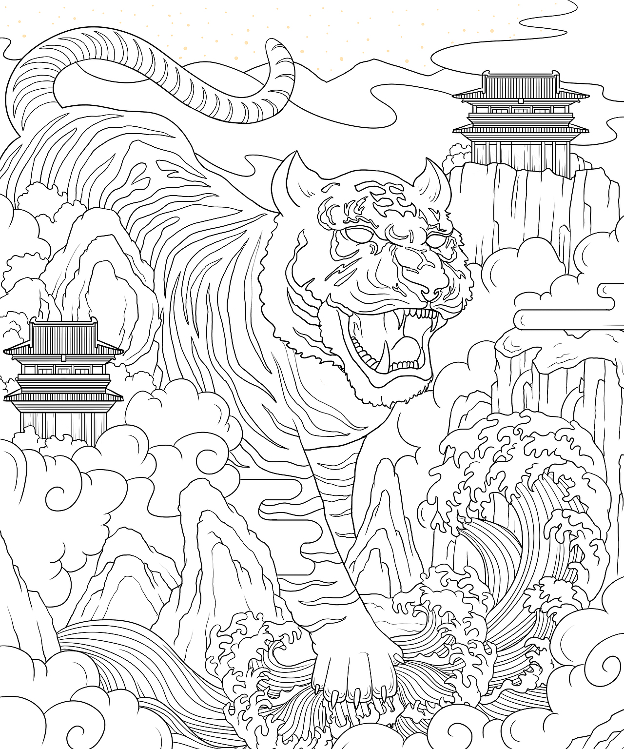 国潮十二生肖插画